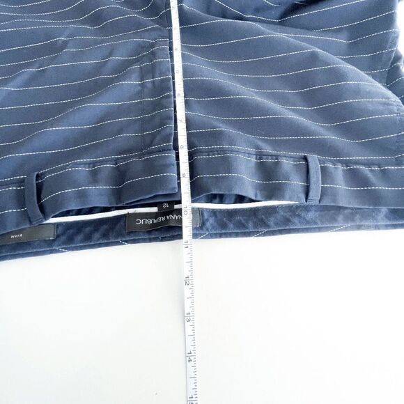 Banana Republic Womens Classic Ryan Tailored Pants Stripes Navy Blue Sz 12 - Picture 7 of 9